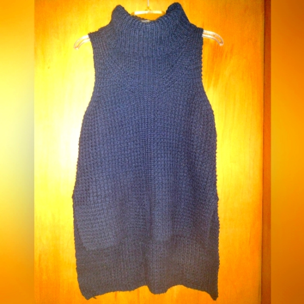 Tea & Cup Navy Blue Sweater Vest One Size Fits All